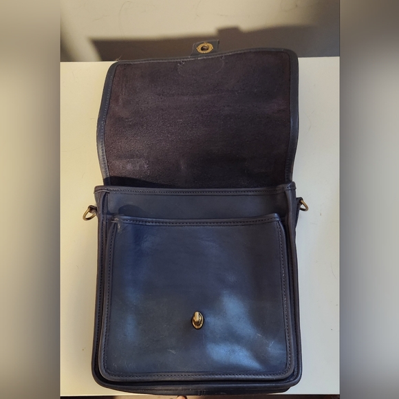 Coach 1997 Navy Blue Leather Station Bag-Vintage - Picture 3 of 10